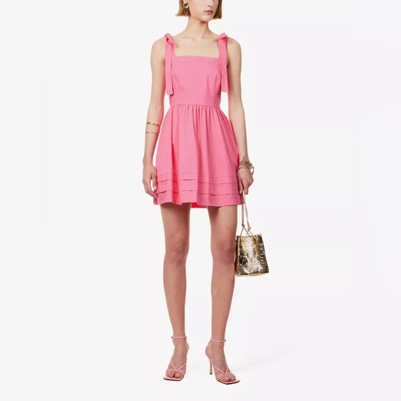 Jonathan Simkhai Kammy Tie-Strap Mini Dress – Azalea | Size 6 - Picture 7 of 10